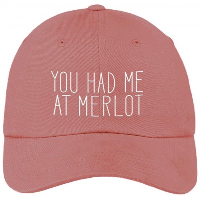 You Had Me at Merlot Funny Pink Baseball Cap Hat Adjustable Unisex Red Wine Gift  eb-05621113